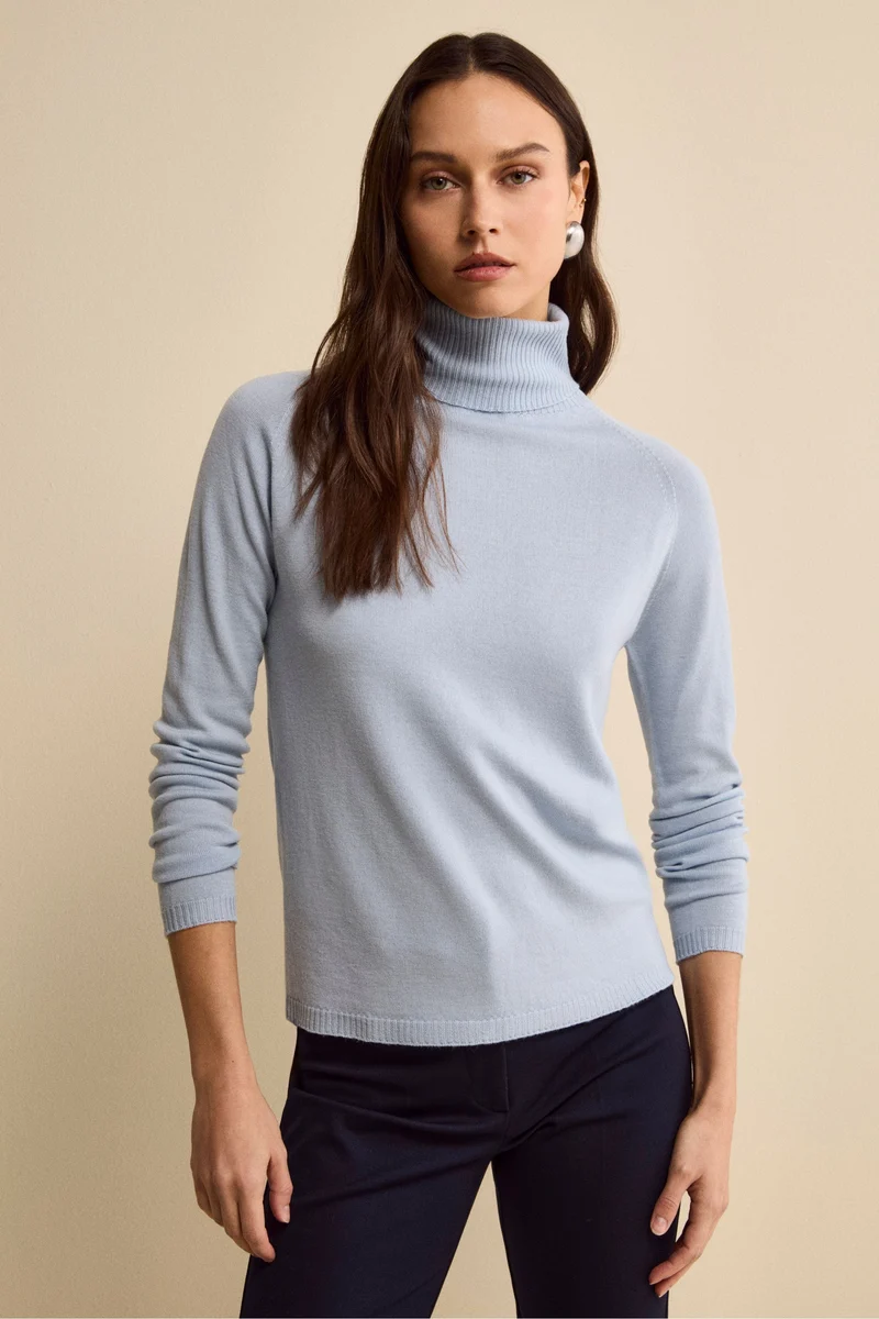 Dolcevita Raglan in Lana Merino - AZZURRO