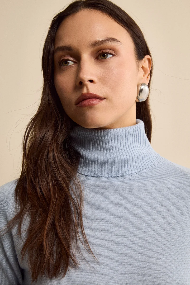 Dolcevita Raglan in Lana Merino - AZZURRO