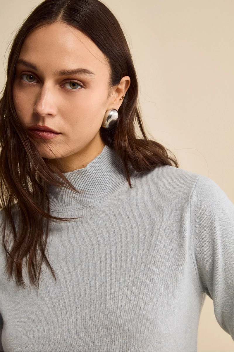 Lupetto in Seta e Cashmere - AZZURRO
