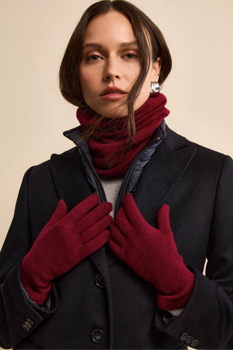 Guanti in cashmere - BORDEAUX