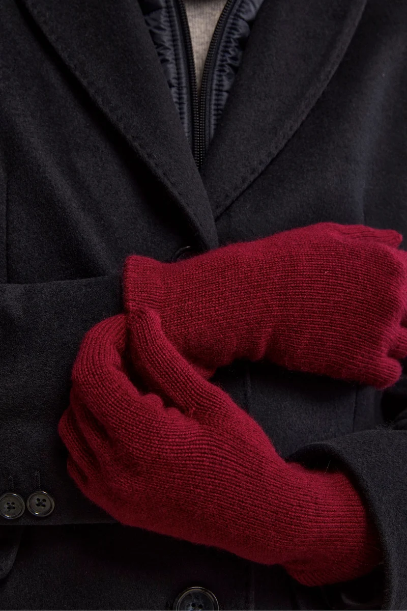 Guanti in cashmere - BORDEAUX