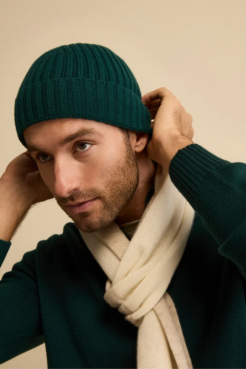 Cappello in cashmere a coste - BOSCO