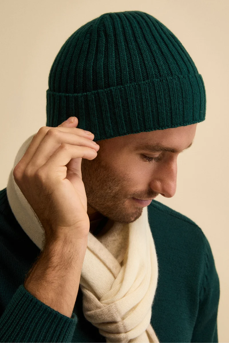 Cappello in cashmere a coste - BOSCO