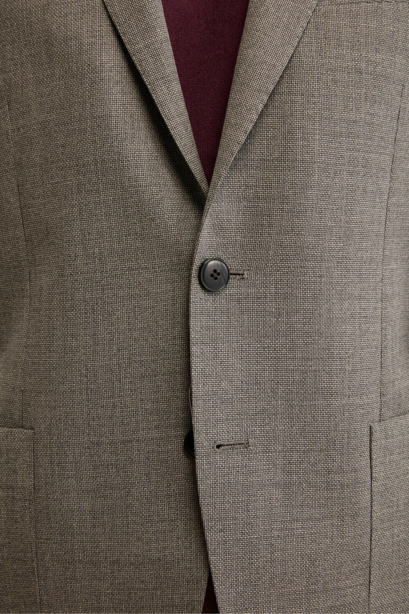 Giacca Slim Fit Monopetto in Lana Vergine - GRIGIO CHIARO
