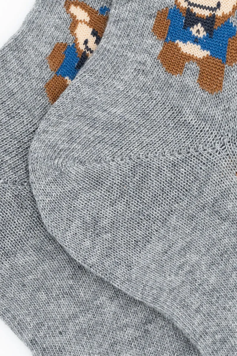 Calze Corte Fantasia Orsetti - GRIGIO CHIARO