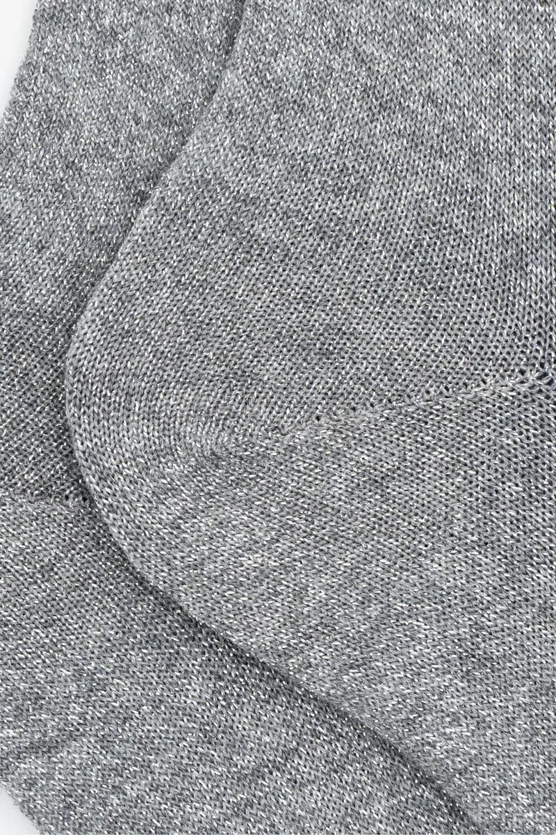 Calze Corte in Cotone con Lurex - GRIGIO