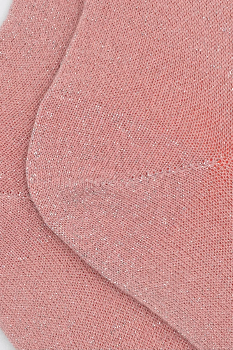 Calze Corte in Cotone con Lurex - ROSA
