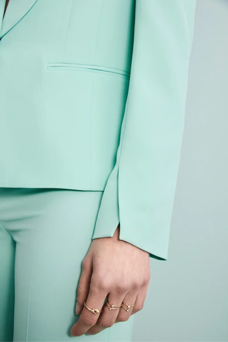 Giacca Twill Cerimonia con Collo Sciallato - ACQUA