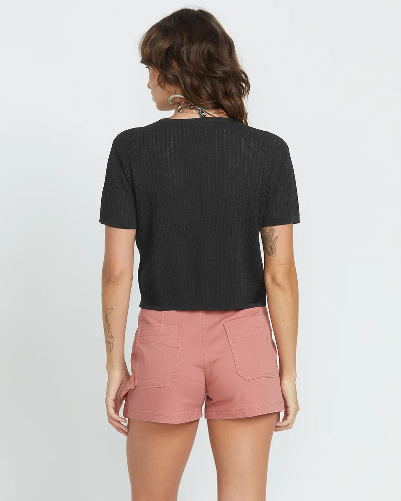 Meshy Beach T-Shirt - Black