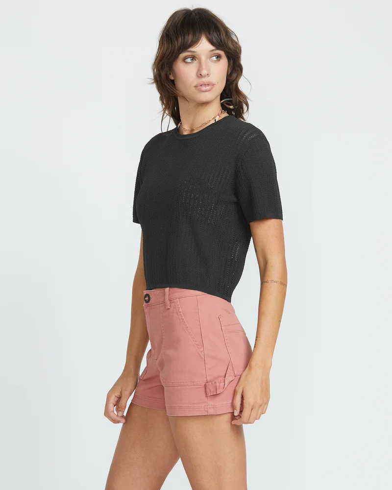 Meshy Beach T-Shirt - Black