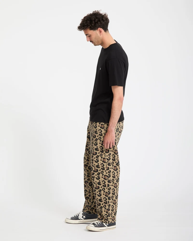 Freazy Loose Elasticated Waist Jeans - Cheetah