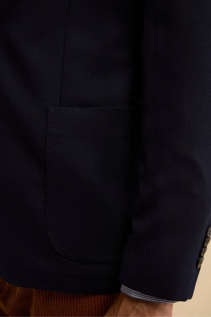 Giacca Slim Fit Monopetto in Lana Vergine - BLU