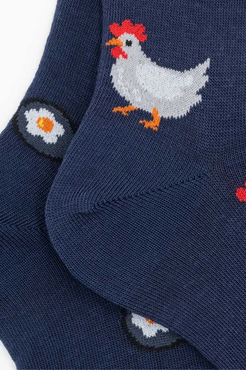 Calze Lunghe Fantasia in Cotone - BLU