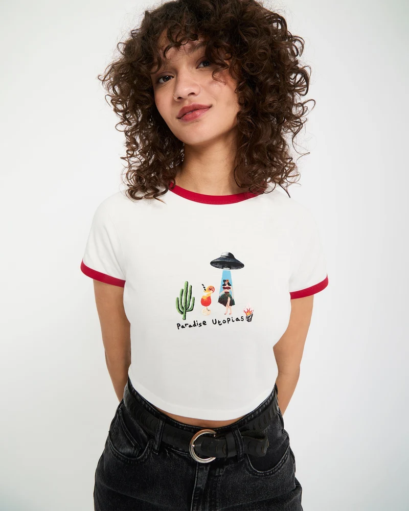 Mickey Mason Crop-Top - Off White