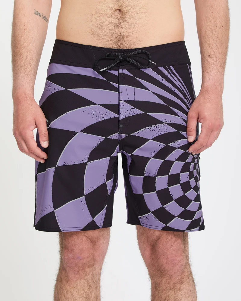 Spiral Stn Mod 19" Boardshorts - Violet
