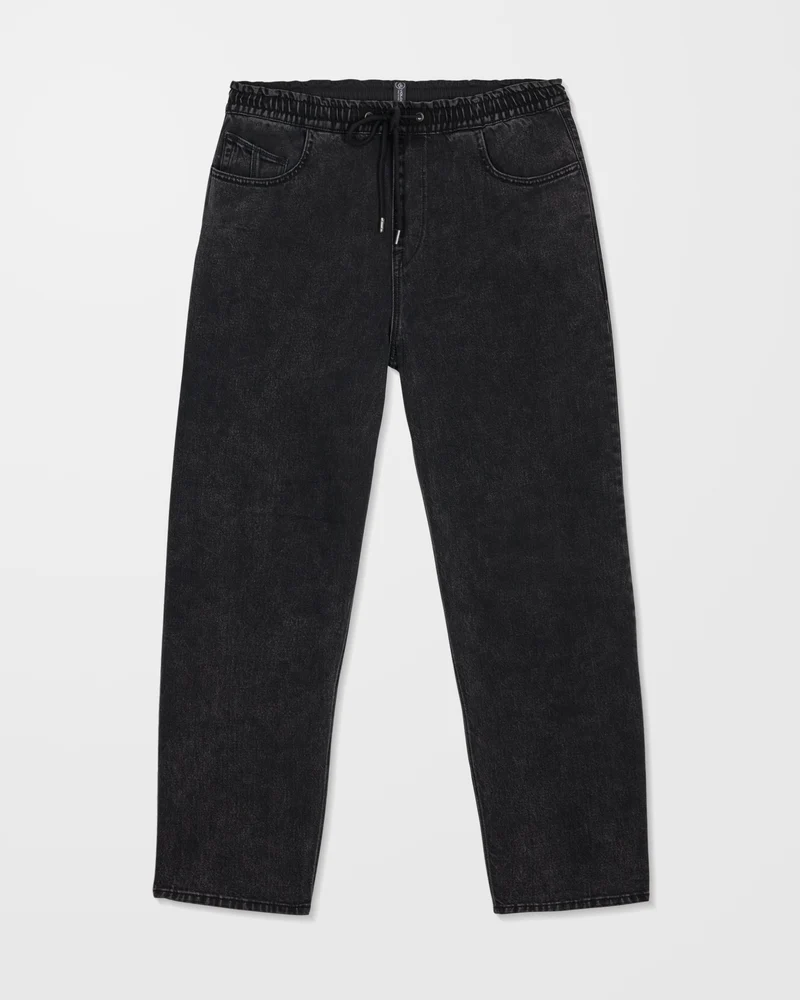 Freazy Loose Elasticated Waist Jeans - Blackity Black
