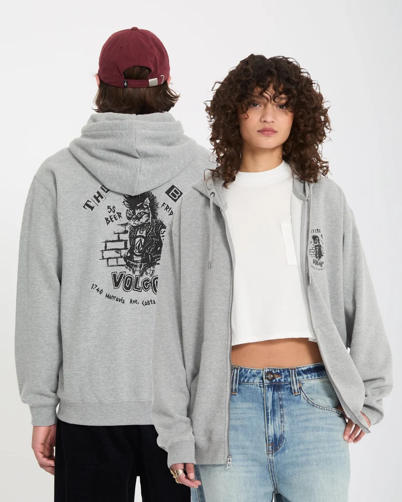 Catastrophy Zip Hoodie - Heather Grey