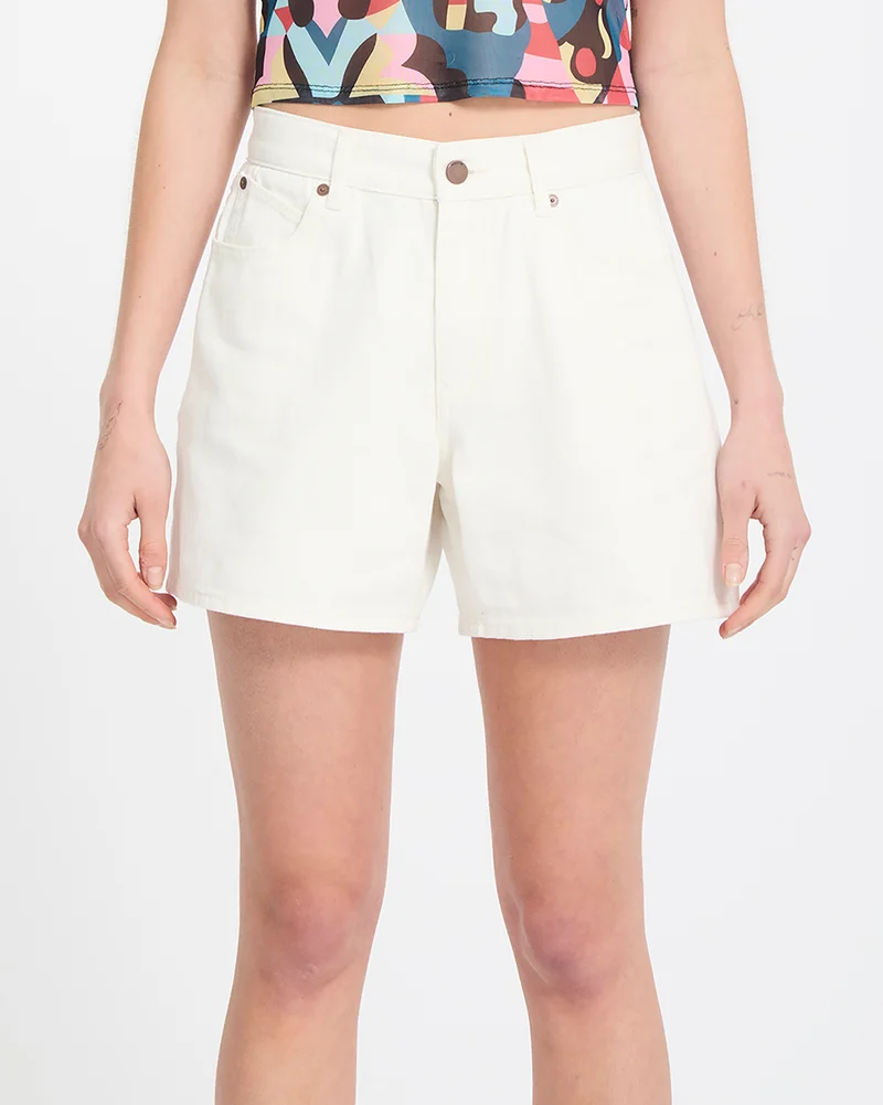 Stoned Boyfriend-Shorts - Vintage White