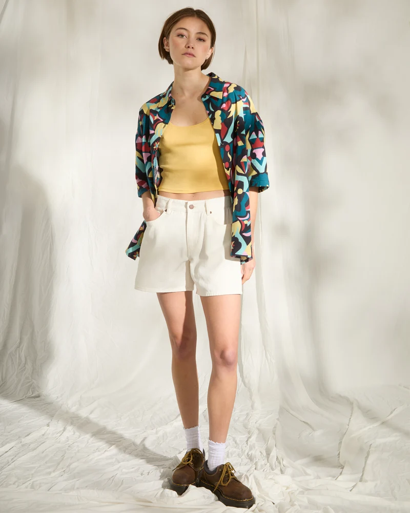 Stoned Boyfriend-Shorts - Vintage White