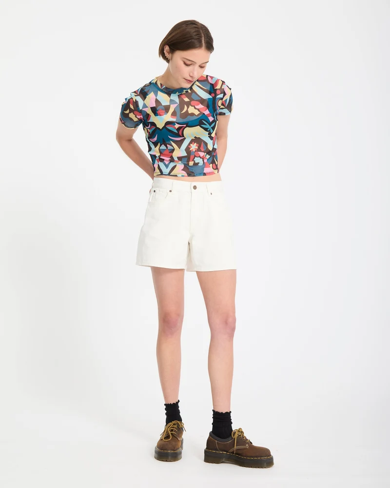 Stoned Boyfriend-Shorts - Vintage White