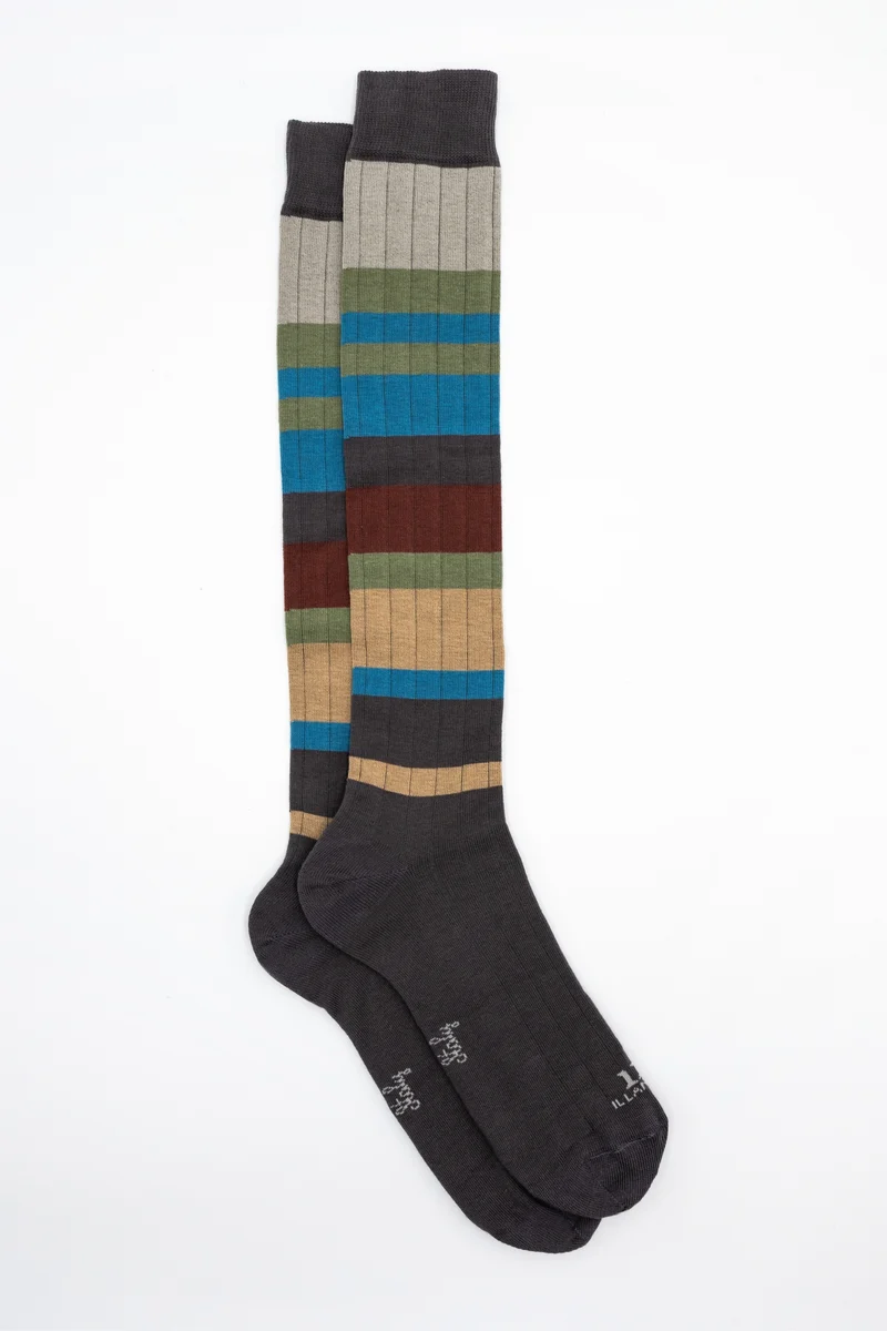 Calze Lunghe in Cotone - GRIGIO RIGATO