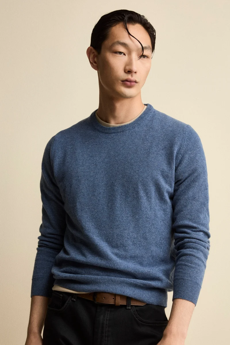 Maglia Girocollo Regular Fit in Lana Merino - JEANS