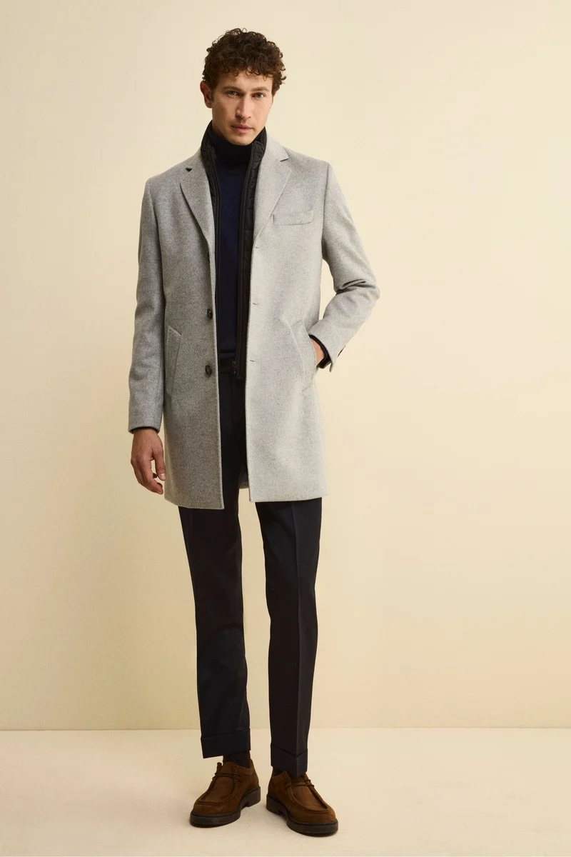 Cappotto in lana e cashmere - GRIGIO CHIARO