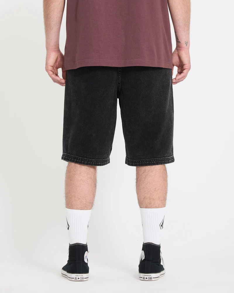 Freazy 22" Denim Elasticated Waist Shorts - Blackity Black
