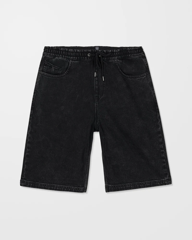 Freazy 22" Denim Elasticated Waist Shorts - Blackity Black