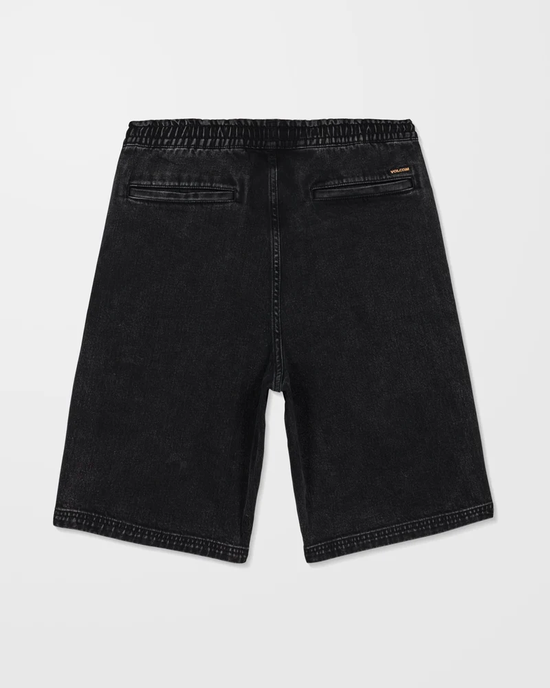 Freazy 22" Denim Elasticated Waist Shorts - Blackity Black