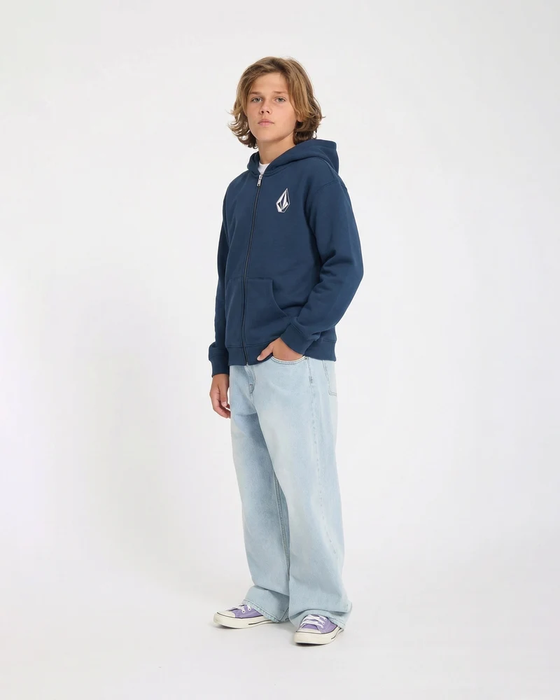 Iconic Stone Gid Zip Hoodie - Dust Bowl Indigo - (KINDER)