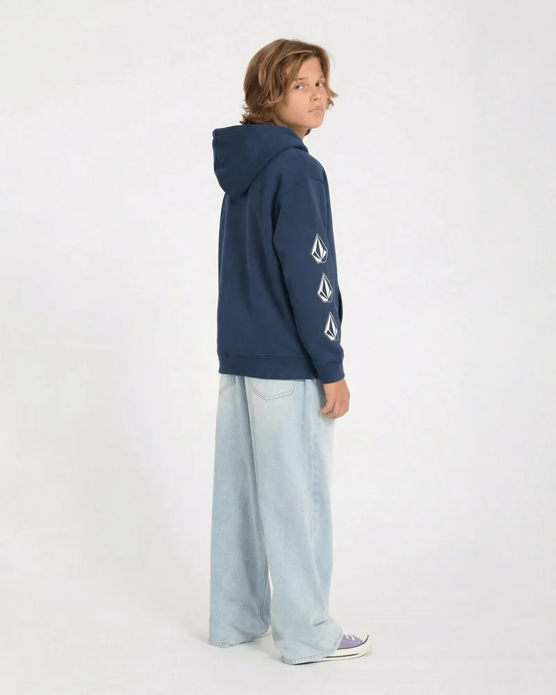 Iconic Stone Gid Zip Hoodie - Dust Bowl Indigo - (KINDER)