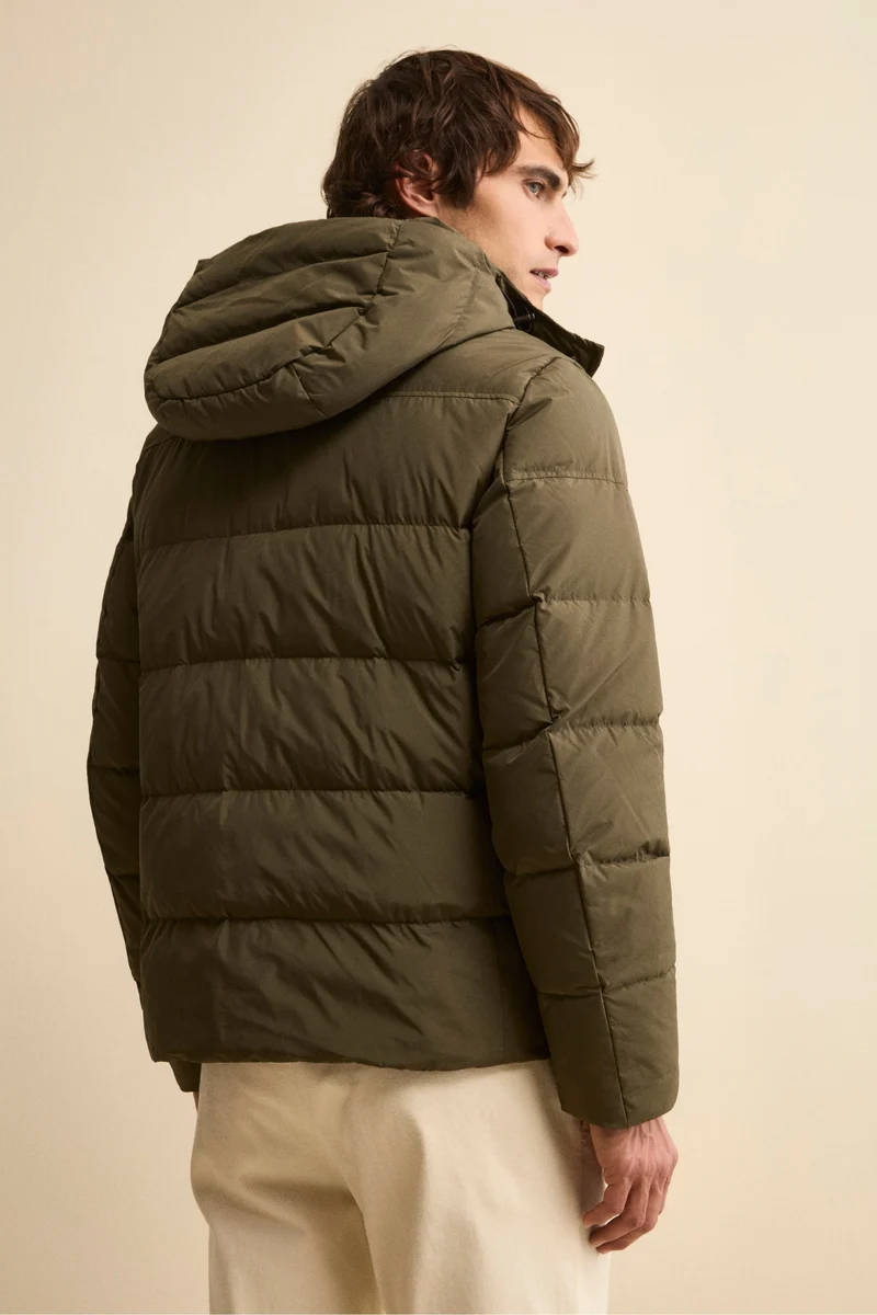 Giubbotto Piumino con Cappuccio Removibile - VERDE MILITARE