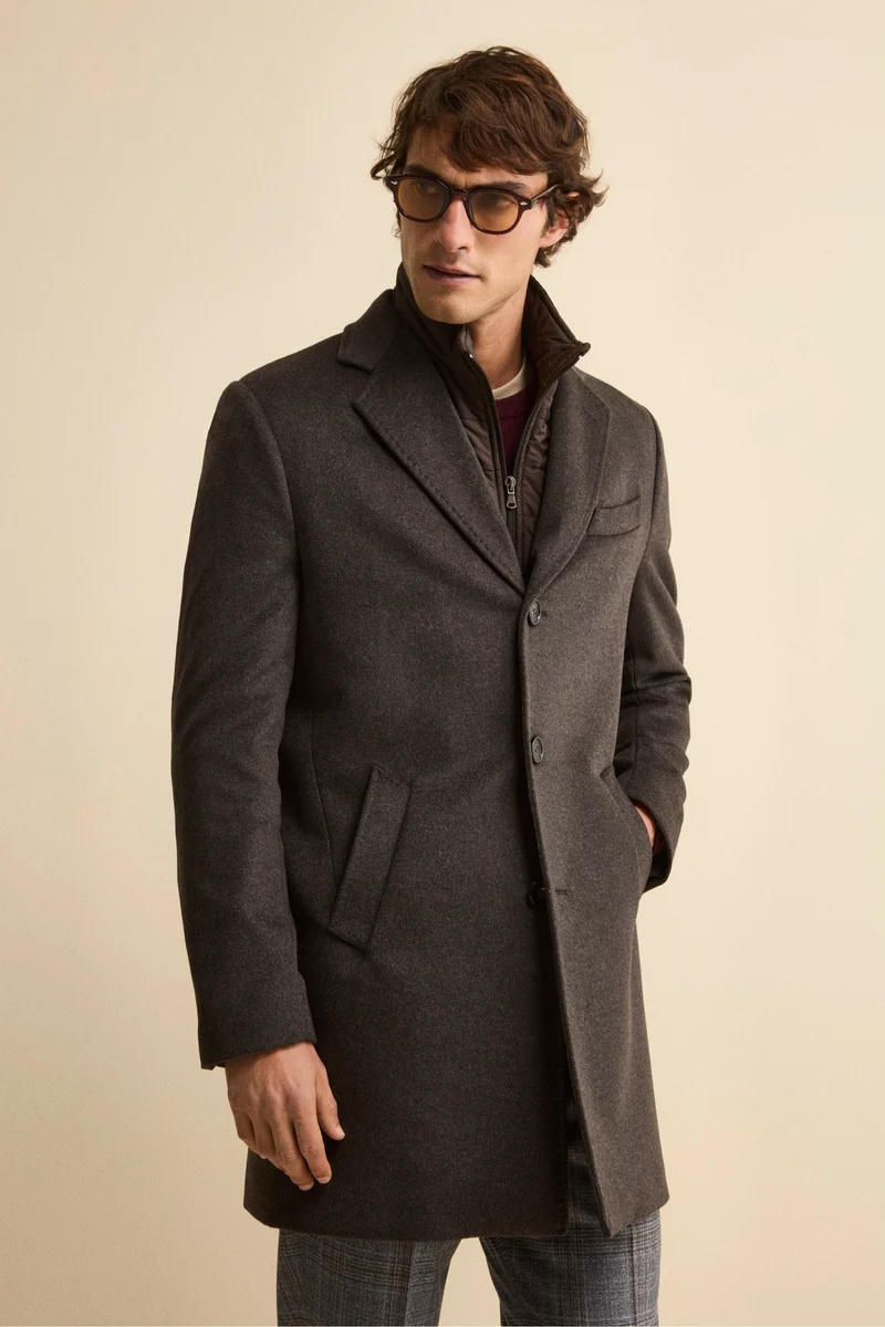 Cappotto in lana e cashmere - MARRONE