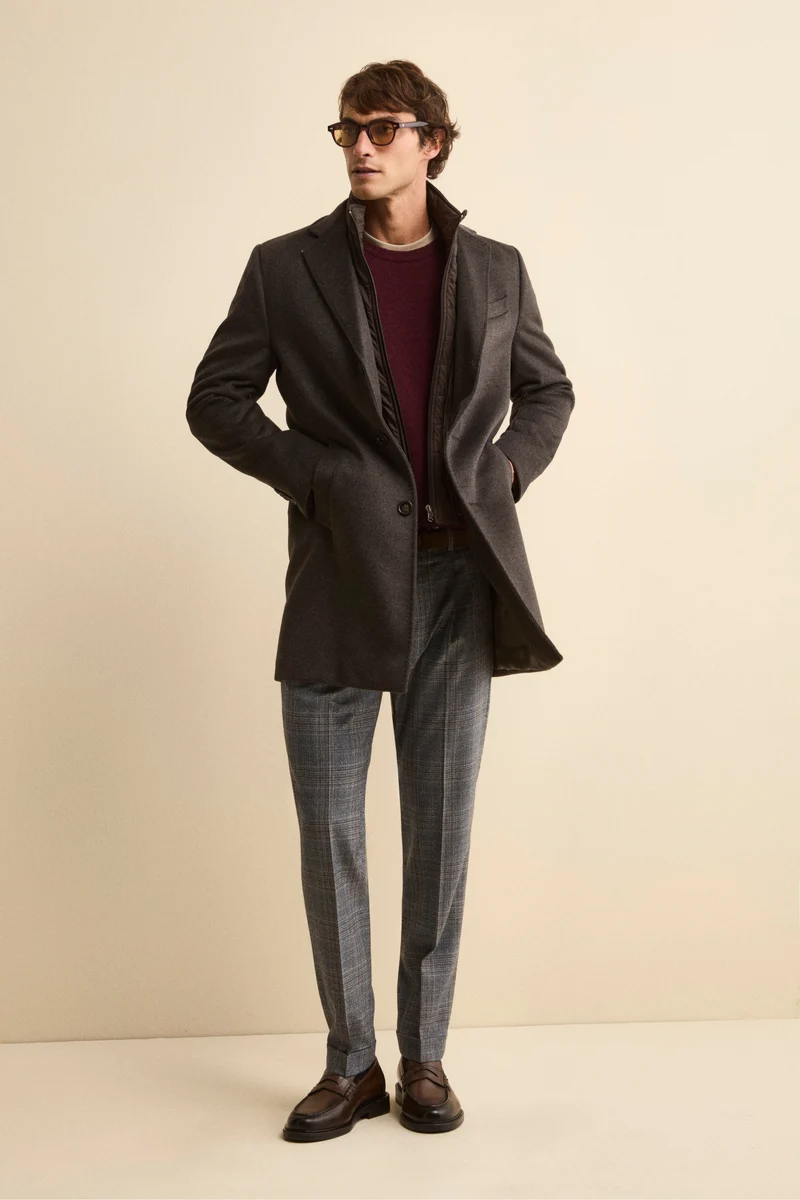 Cappotto in lana e cashmere - MARRONE
