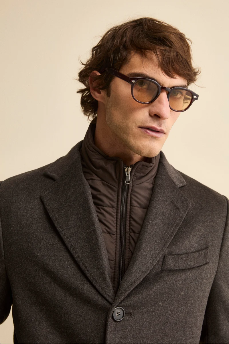 Cappotto in lana e cashmere - MARRONE