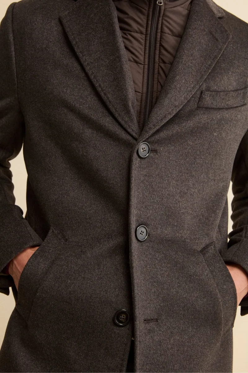 Cappotto in lana e cashmere - MARRONE