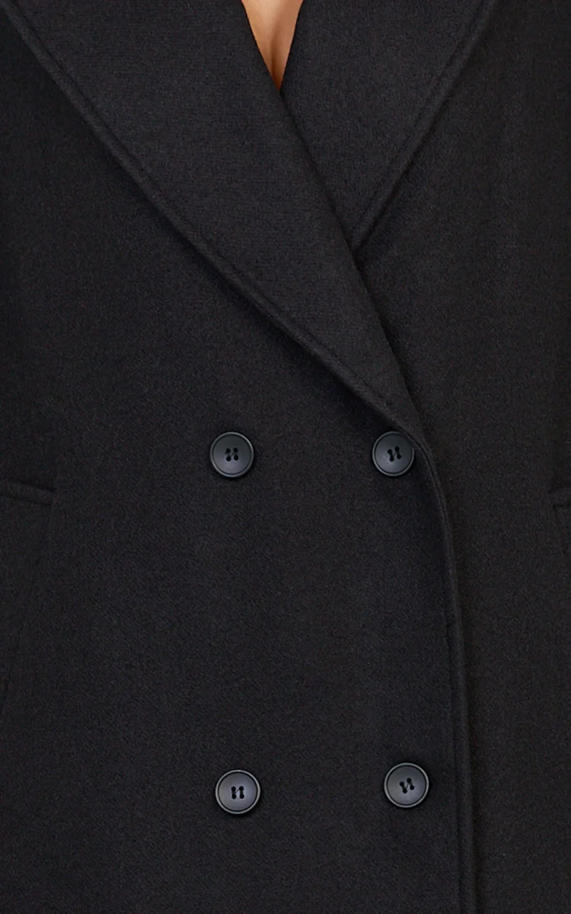 Eloise Coat - Oversized Longline Tailored Coat in Black