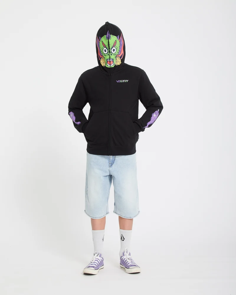 Ben Sanair Full Zip Hoodie - Black - (KINDER)
