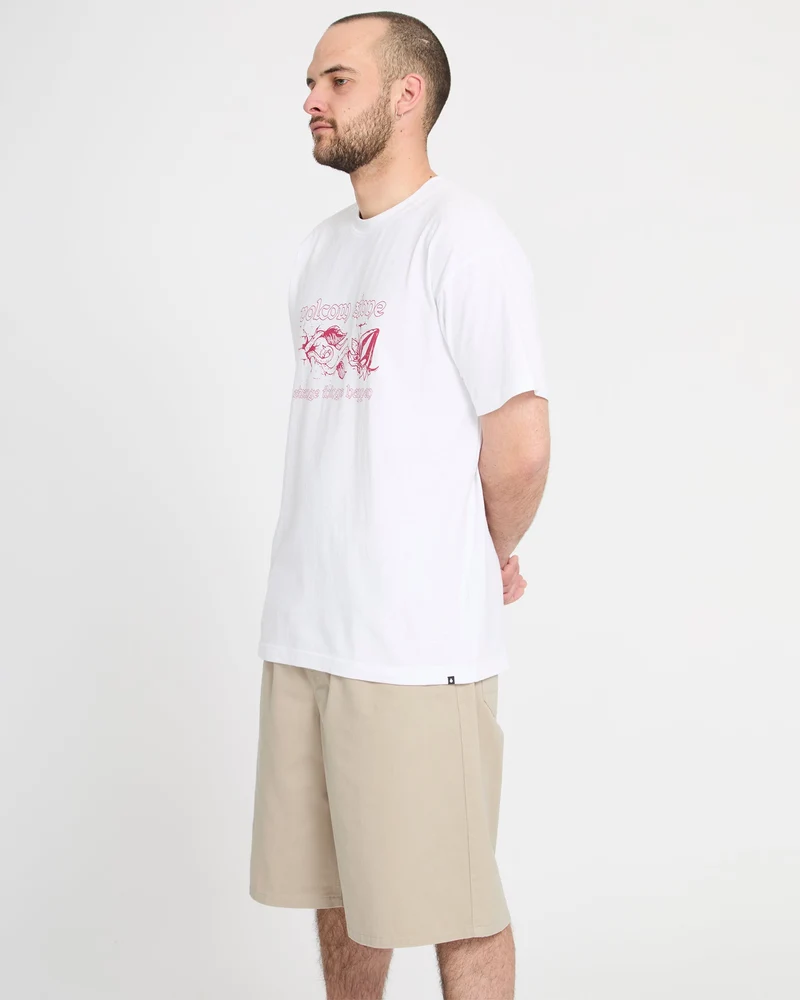Chillow Pleat 24" Elasticated Waist Chino-Shorts - Light Khaki