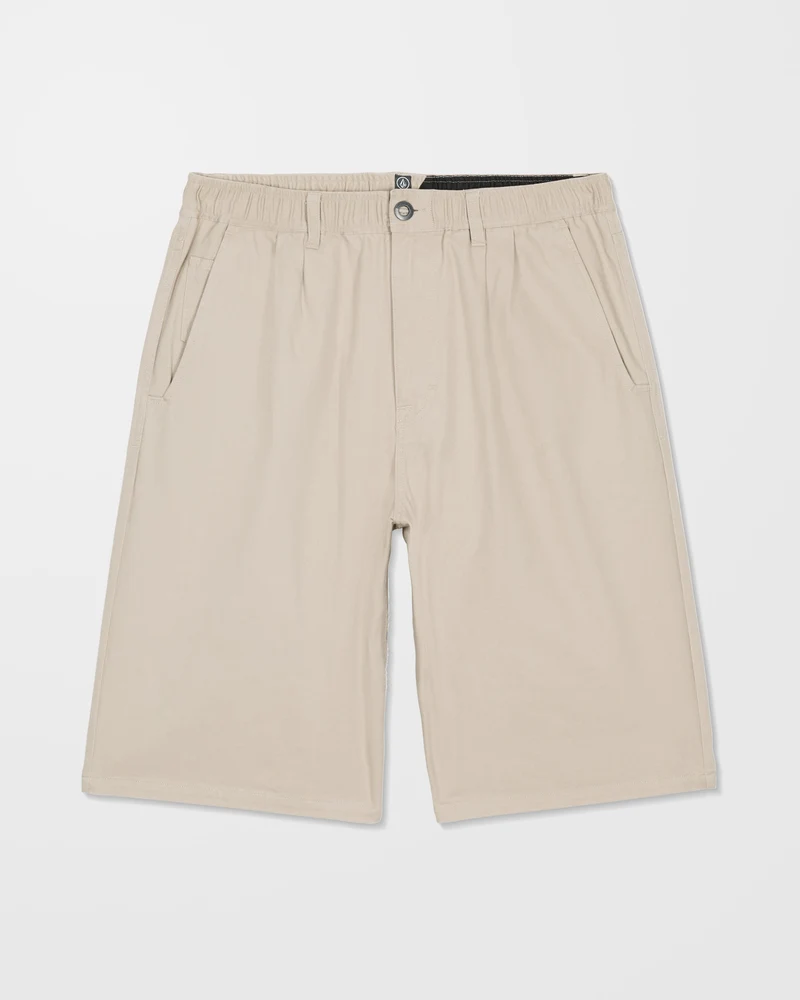 Chillow Pleat 24" Elasticated Waist Chino-Shorts - Light Khaki