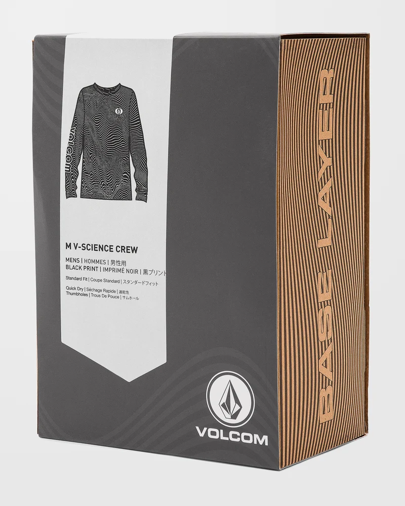 M V-Science Base Layer Langarmshirt - Black Print