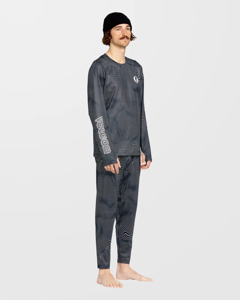 M V-Science Base Layer Langarmshirt - Black Print