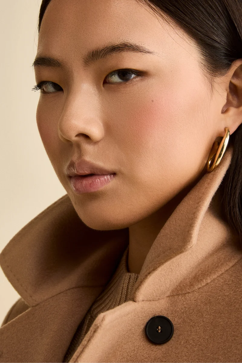 Cappotto lungo in lana e cashmere - CAMMELLO