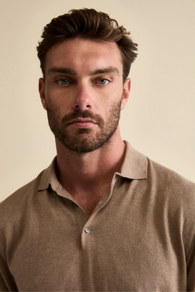 Polo con Bottoni in Seta e Cashmere - VISONE