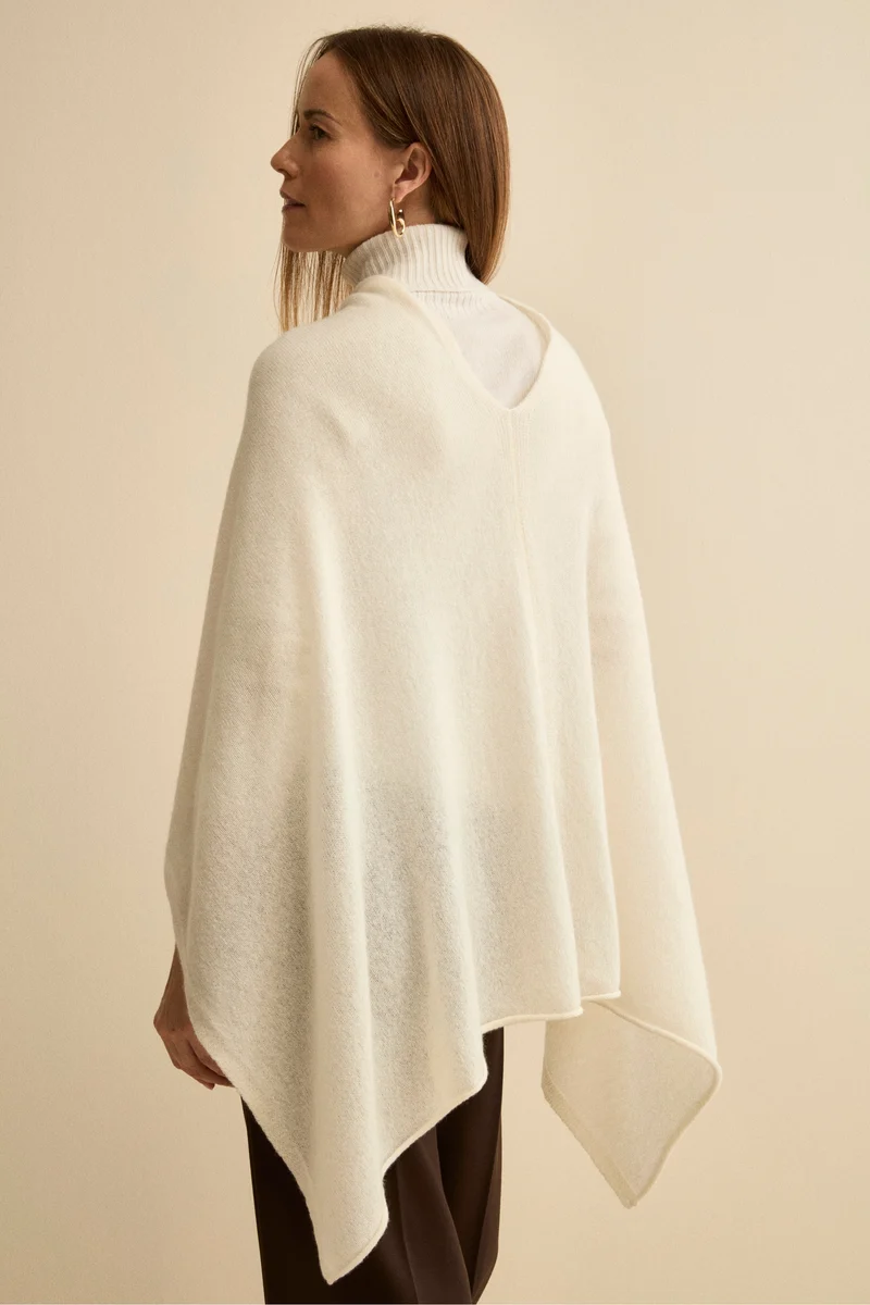 Mantella in cashmere da donna - PANNA