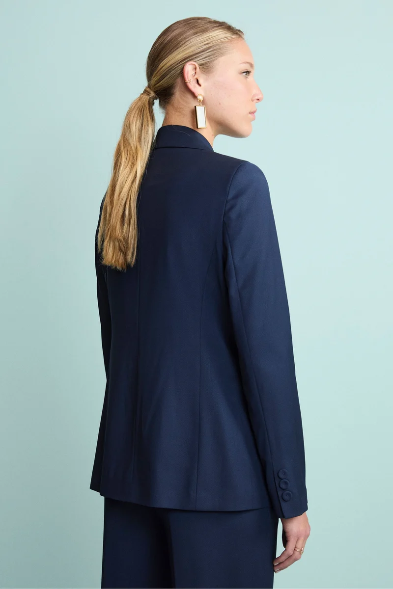 Giacca Elegante Foderata in Lana Vergine - BLU