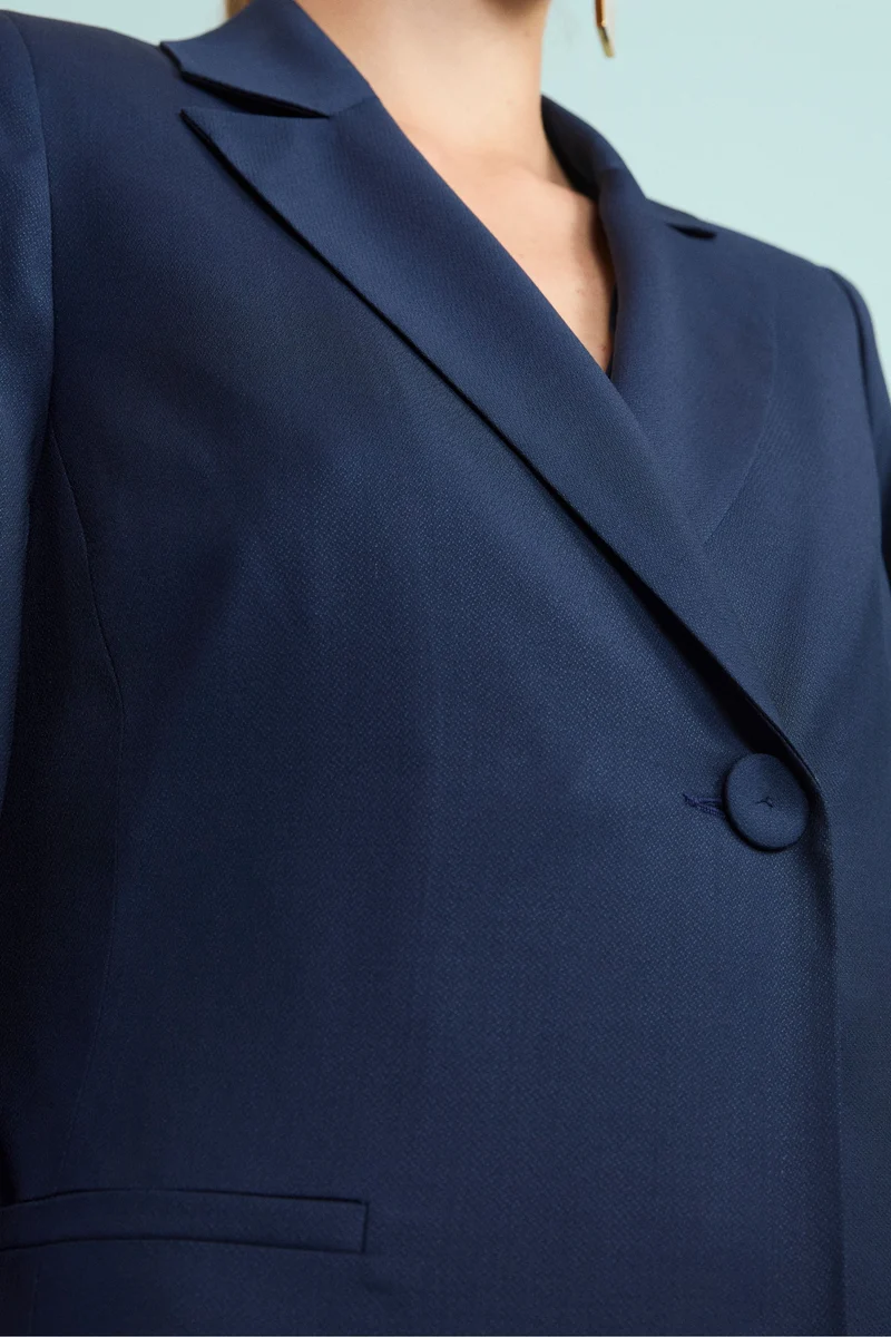 Giacca Elegante Foderata in Lana Vergine - BLU