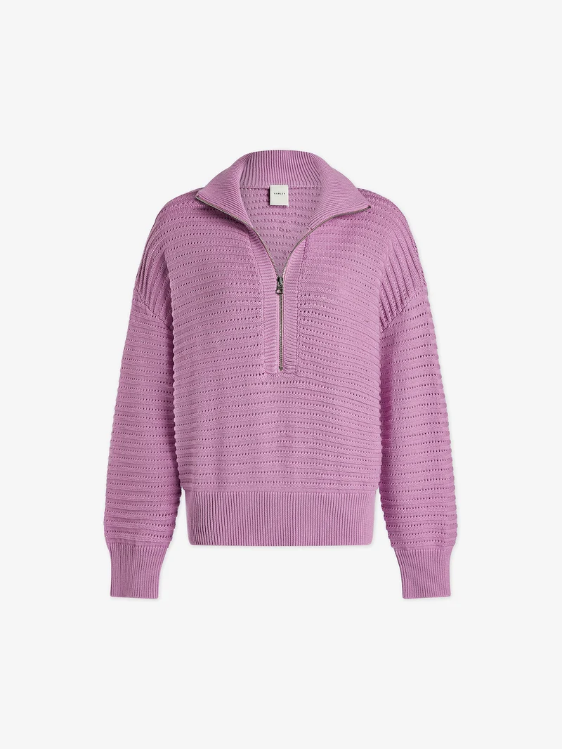 Tara Pointelle Half Zip