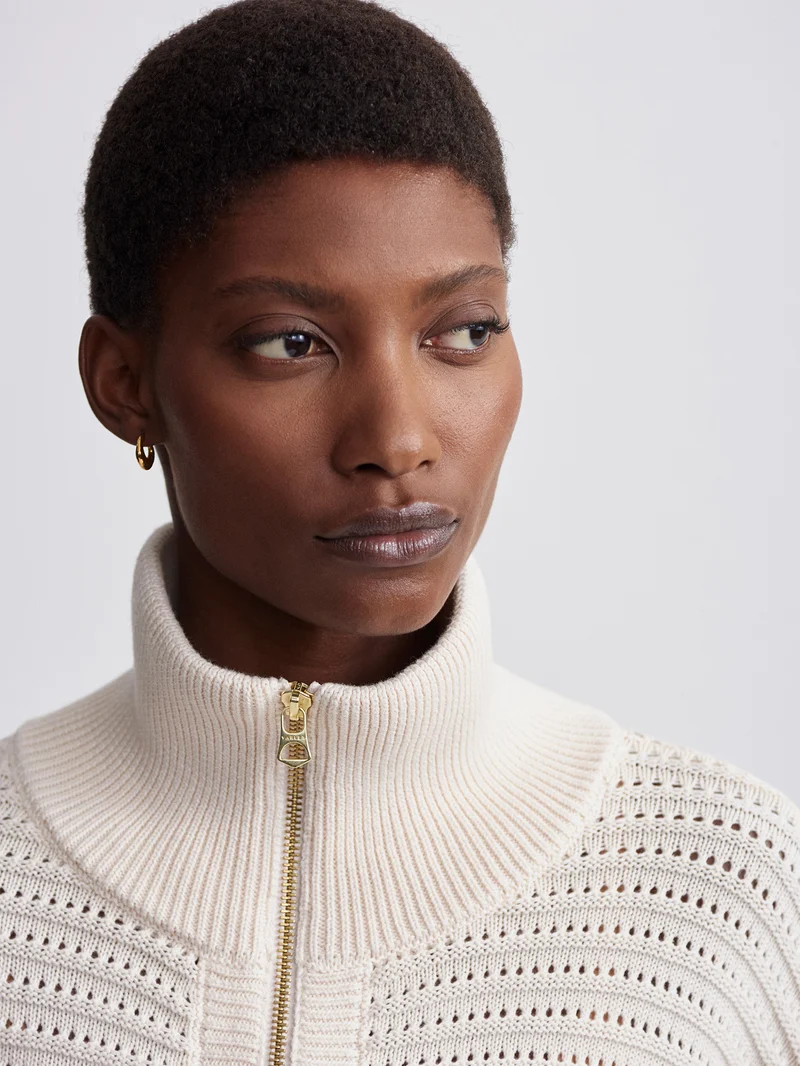 Tara Pointelle Half Zip